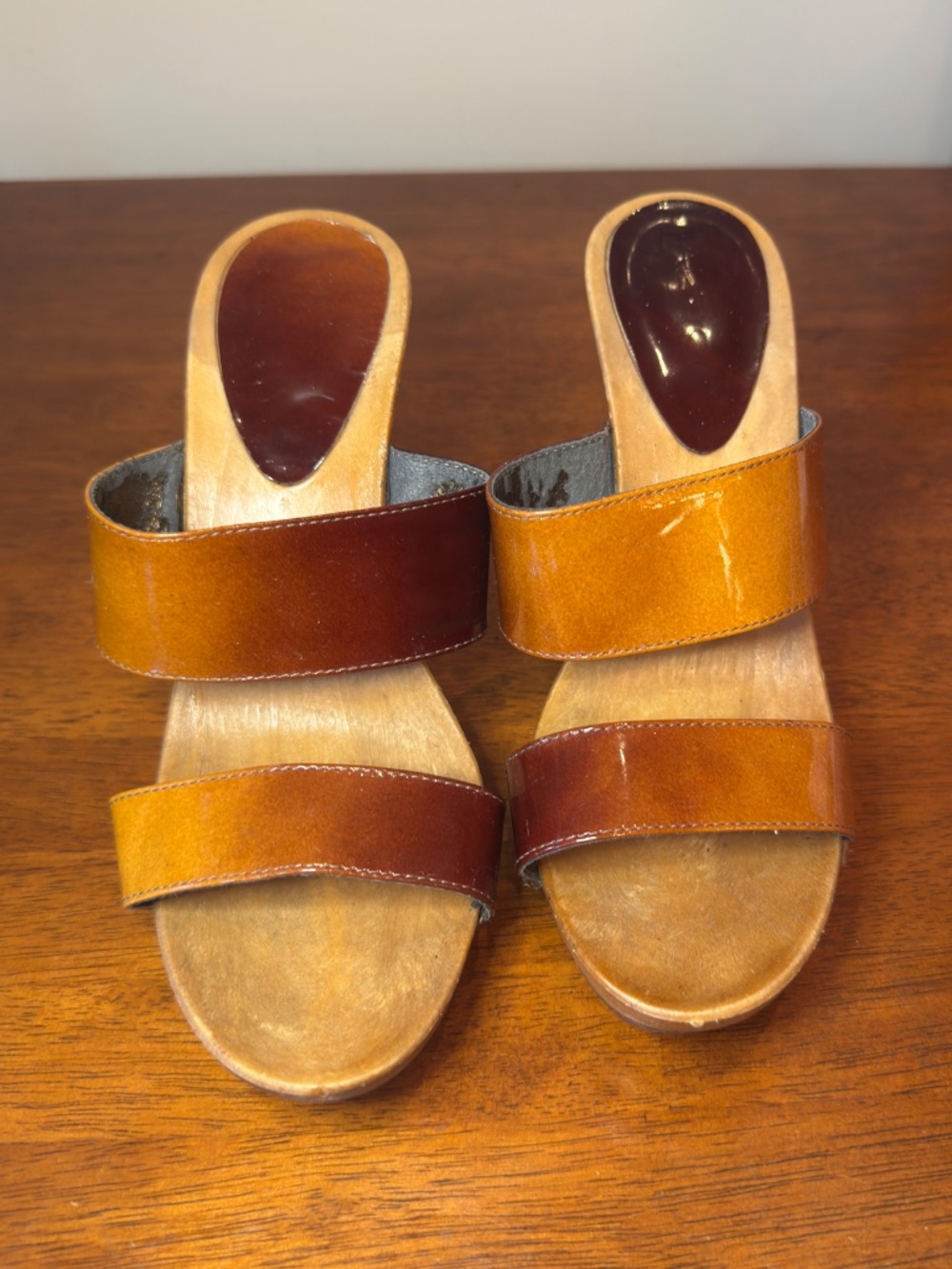 Aldo Made in Italy Patent Leather Platform Mule Heels - Women's Size 8 (EU 39) - Picture 7 of 8
